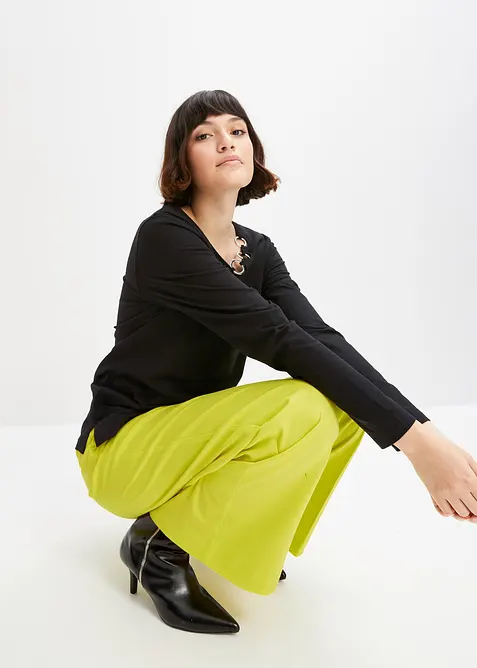 T-shirt manches longues détails œillets, bonprix