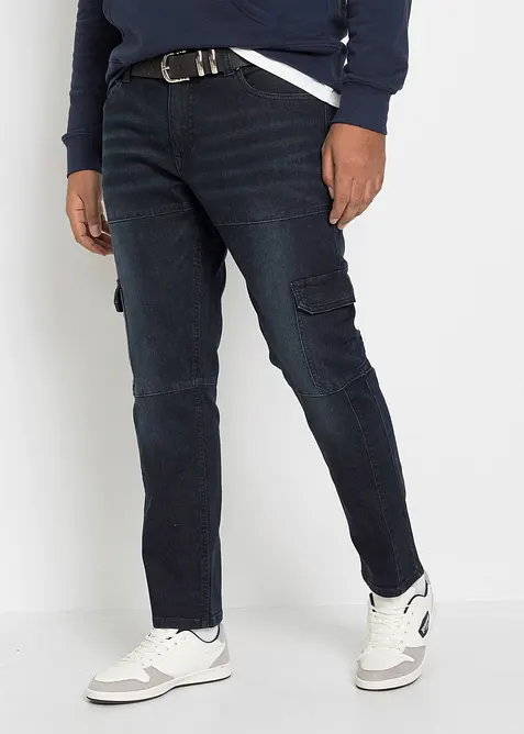 Jean slim extensible poches cargo, droit, bonprix