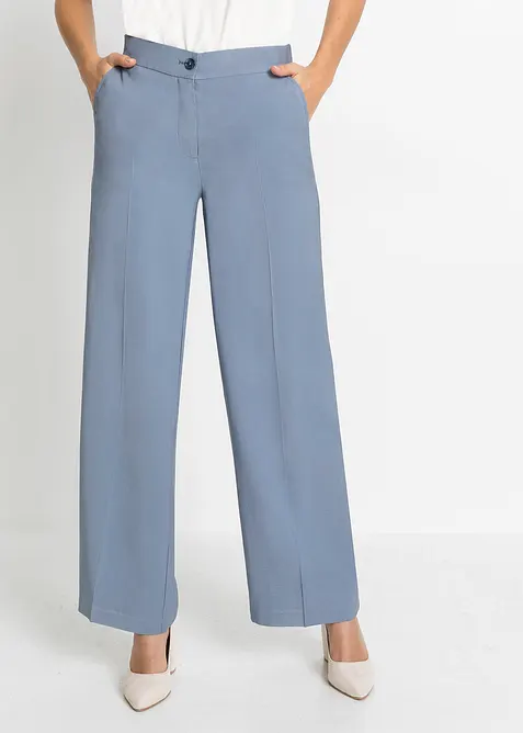 Pantalon large à pinces en viscose majoritaire, bonprix