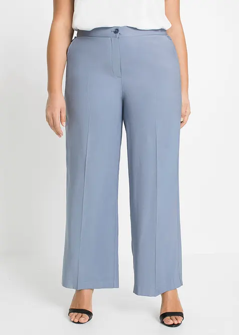 Pantalon large &agrave; pinces en viscose majoritaire, bonprix