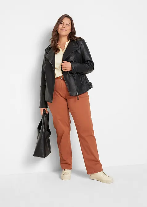 Lederimitat-Jacke aus reiner Viskose, bonprix