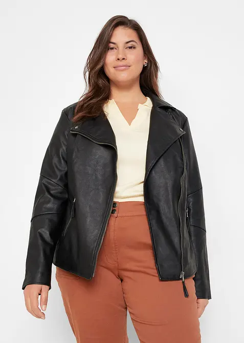 Lederimitat-Jacke aus reiner Viskose, bonprix