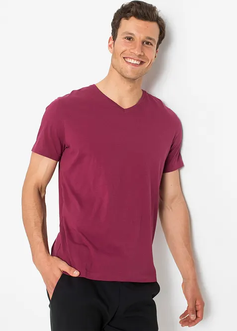Lot de 3 T-shirts col V, bonprix