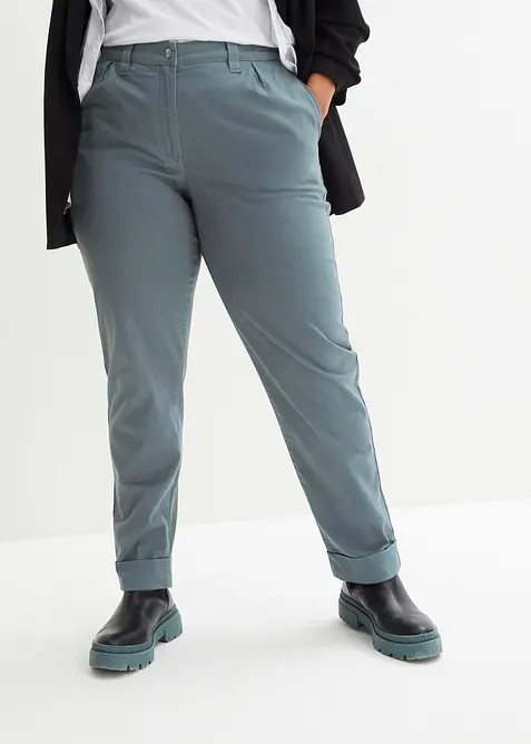 Chinohose aus elastischem Baumwoll-Mix, kn&ouml;chellang, bonprix