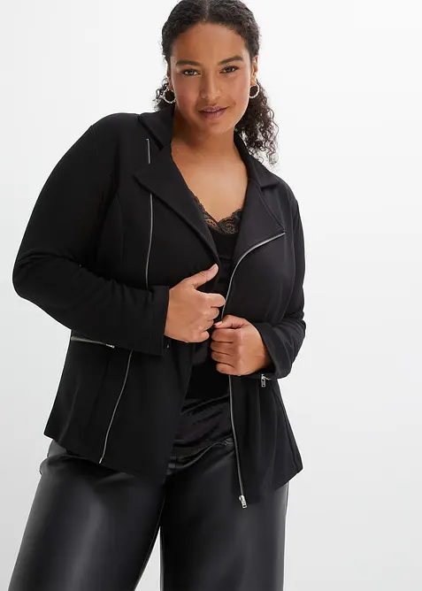 Gilet esprit motard en jersey de viscose mélangée, bonprix