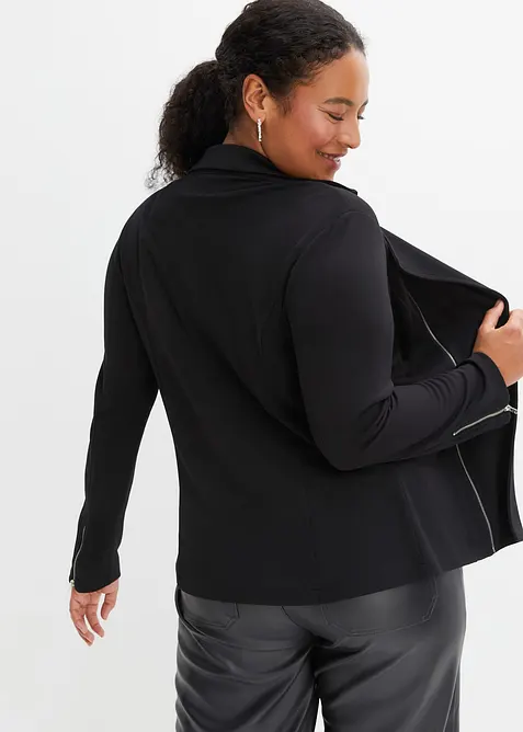 Gilet esprit motard en jersey de viscose mélangée, bonprix