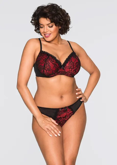 Soutien-gorge à coques et armatures + string (ens. 2 pces), bonprix