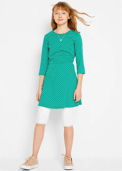 Lot de 2 leggings 3/4 fille en coton extensible, bonprix