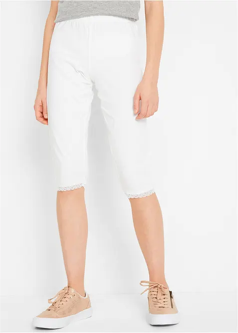 Lot de 2 leggings 3/4 fille en coton extensible, bonprix