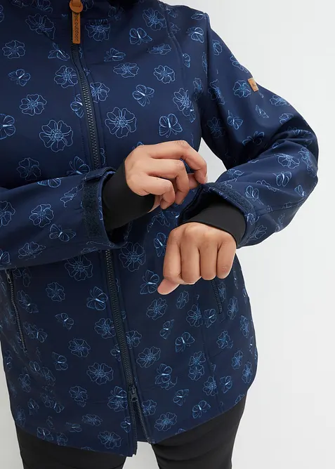 Veste softshell &agrave; motif floral, imperm&eacute;able, bonprix