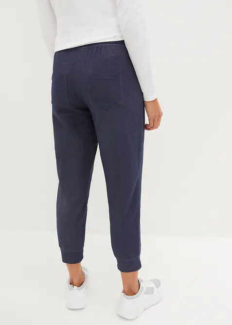 Pantalon 7/8 en molleton aspect jean, bonprix