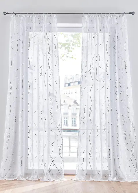 Voilage à imprimé brillant avec polyester recyclé (1 pce), bonprix