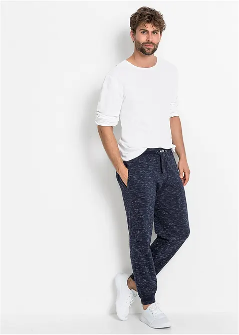 Pantalon de jogging chiné à finitions côtelées, bonprix