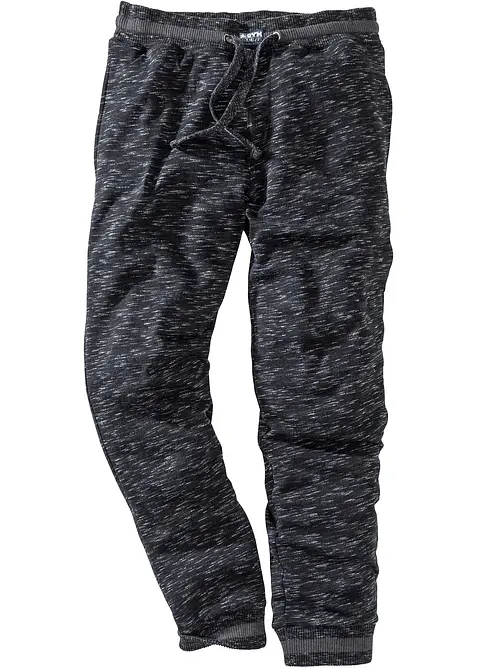 Pantalon de jogging chiné à finitions côtelées, bonprix