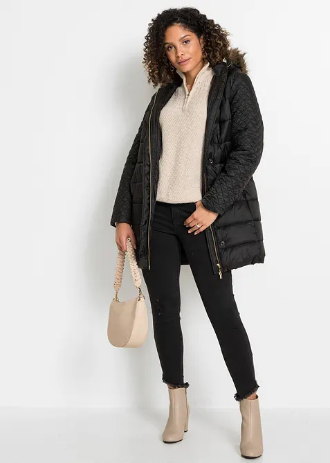 Troyer Pullover mit Ajourmuster, bonprix