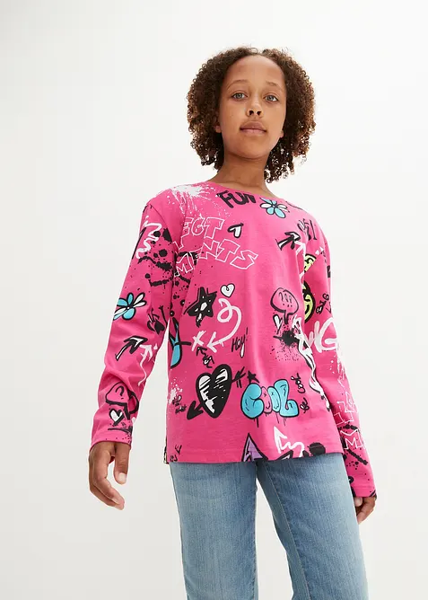 Lot de 2 T-shirts boxy 100% coton, bonprix