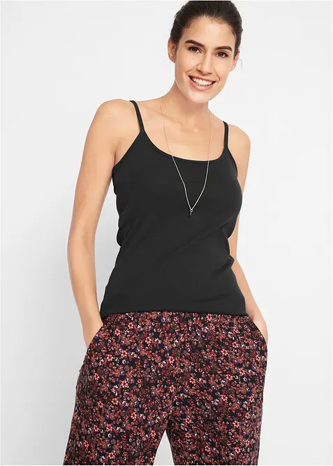 Spaghettiträger-Top aus reiner Baumwolle (3er Pack), bonprix