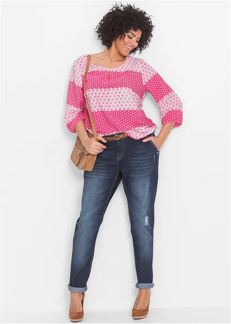 Jean boyfriend taille mi-haute, extensible et confortable, bonprix