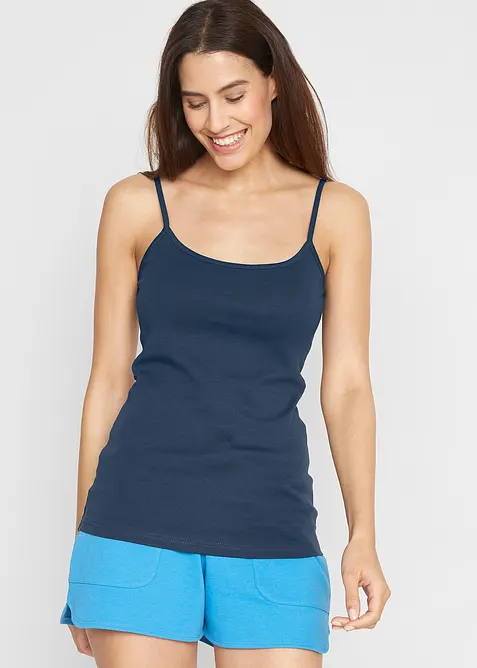 Spaghettitr&auml;ger-Top aus reiner Baumwolle (3er Pack), bonprix