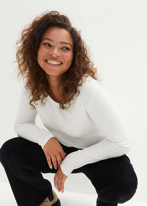 T-shirt manches longues 100% coton, bonprix