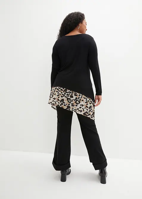 Shirtbluse aus Viskose-Mix mit Chiffoneinsatz, bonprix