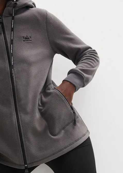 Long-Fleecejacke mit Reißverschluss-Taschen, bonprix
