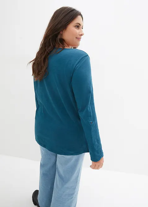 Shirt mit Knopfleiste aus reiner Bio-Baumwolle, bonprix