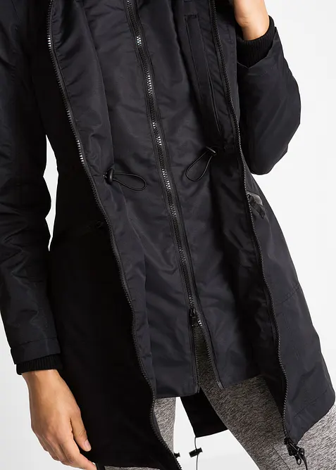 Parka de mi-saison imperméable à capuche, style 2-en-1, bonprix