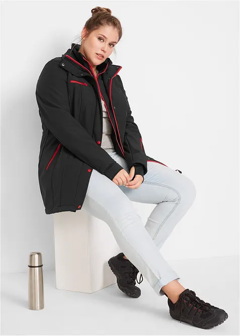 wasserabweisende Stretch-Softshell-Longjacke, bonprix