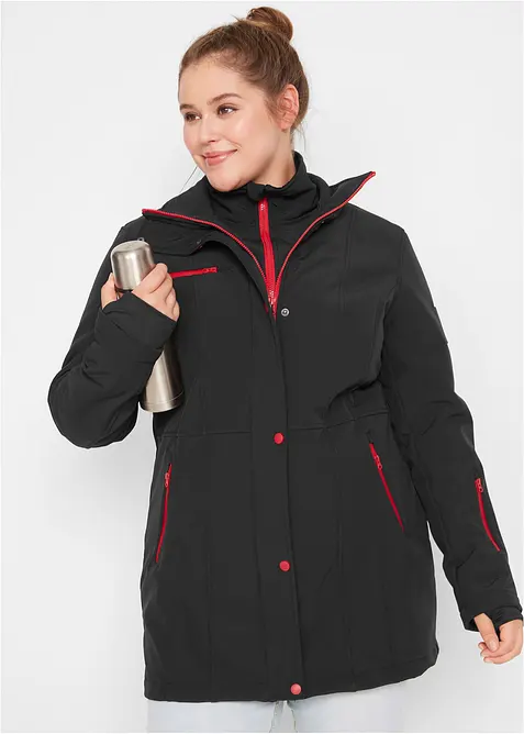 wasserabweisende Stretch-Softshell-Longjacke, bonprix
