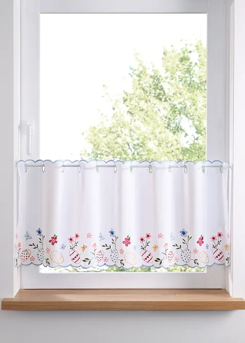 Scheibengardine mit Oster-Stickerei, bonprix