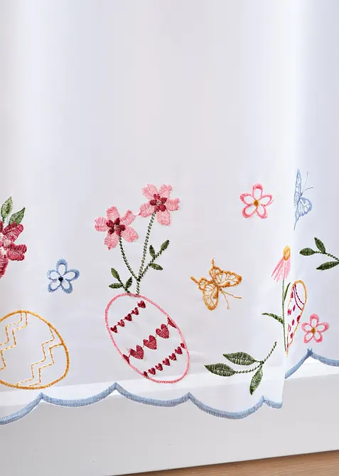 Scheibengardine mit Oster-Stickerei, bonprix