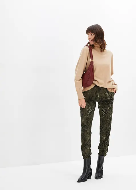 Basic Pullover mit Stehkragen mit recycelter Baumwolle, bonprix