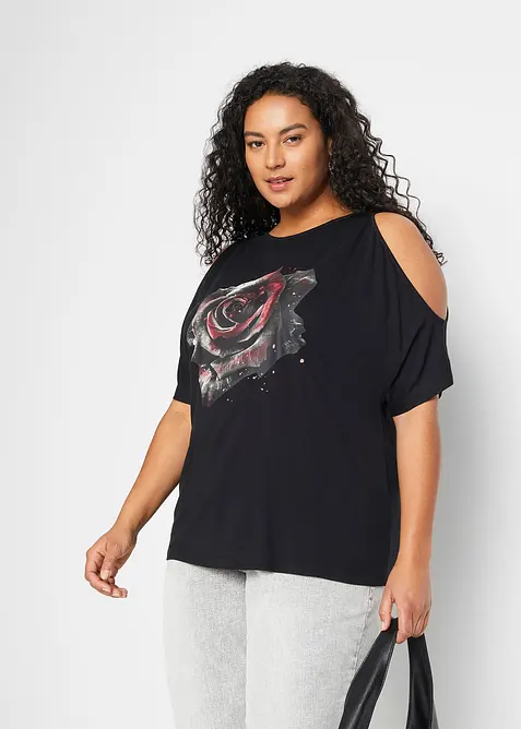 T-shirt &agrave; &eacute;paules d&eacute;nud&eacute;es en viscose, bonprix