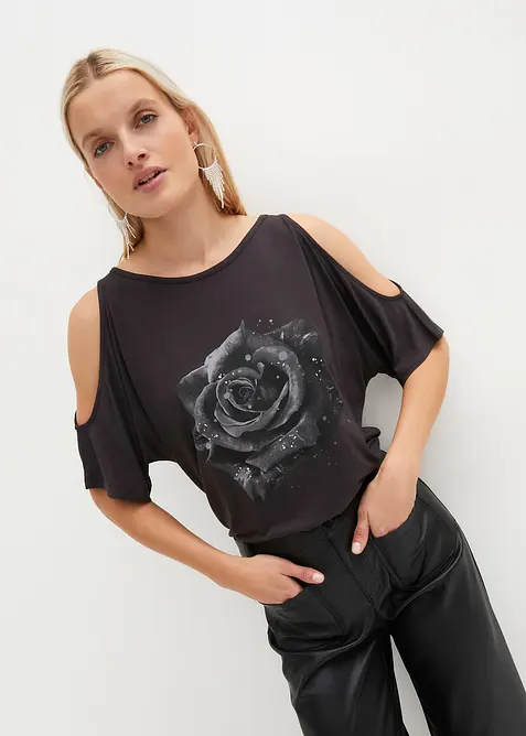 Cold-Shoulder-Shirt aus Viskose, bonprix