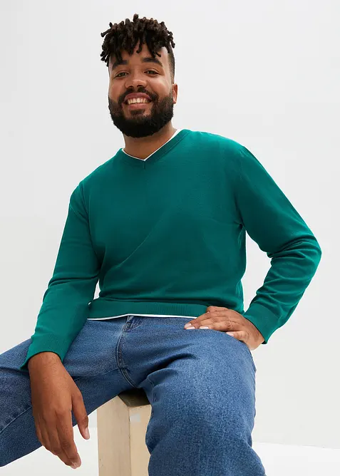 Feinstrickpullover aus weichem Baumwollmix, bonprix