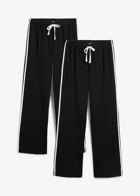 Lot de 2 pantalons en molleton épais 100% coton, bonprix