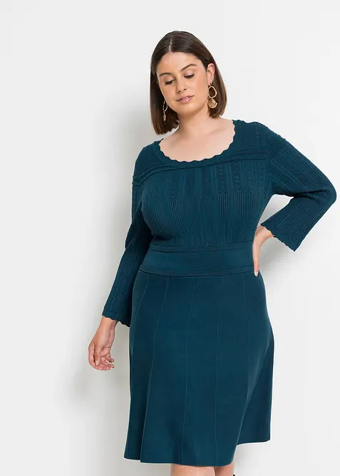 Robe en maille ajourée, bonprix