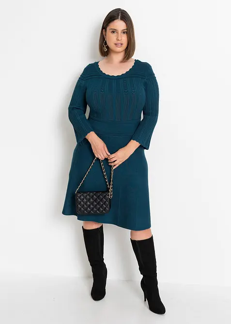 Robe en maille ajourée, bonprix