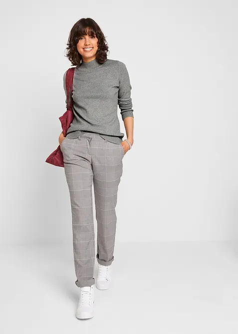 Pull basique en fine maille à col montant, bonprix