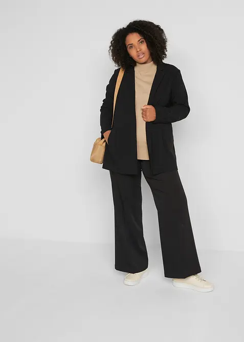 Basic Pullover mit Stehkragen mit recycelter Baumwolle, bonprix