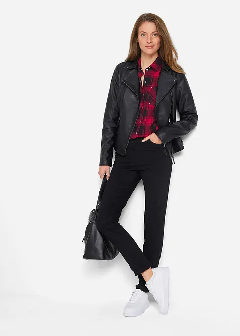 Karierte Hemdbluse aus reiner Baumwolle, bonprix