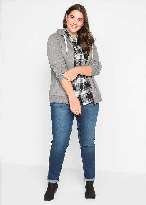 Karierte Hemdbluse aus reiner Baumwolle, bonprix