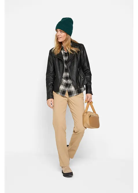 Karierte Hemdbluse aus reiner Baumwolle, bonprix