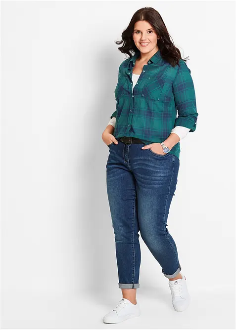 Chemisier &agrave; carreaux 100% coton, bonprix