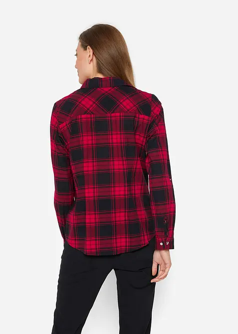 Karierte Hemdbluse aus reiner Baumwolle, bonprix