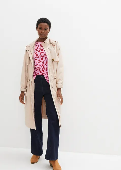 Shirt mit Rundhals-Ausschnitt, ¾-Arm, bonprix