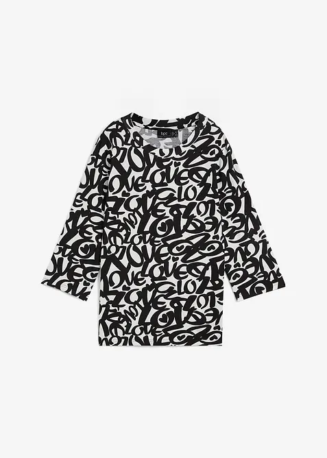 Shirt mit Rundhals-Ausschnitt, &frac34;-Arm, bonprix