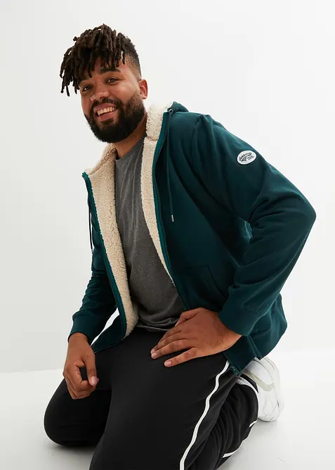 Sweat zippé doublé sherpa, bonprix