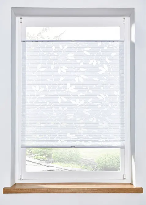 Store plissé motif feuillage en dévoré, bonprix